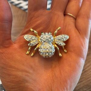Elegant Gold and Silver Bee Brooch
